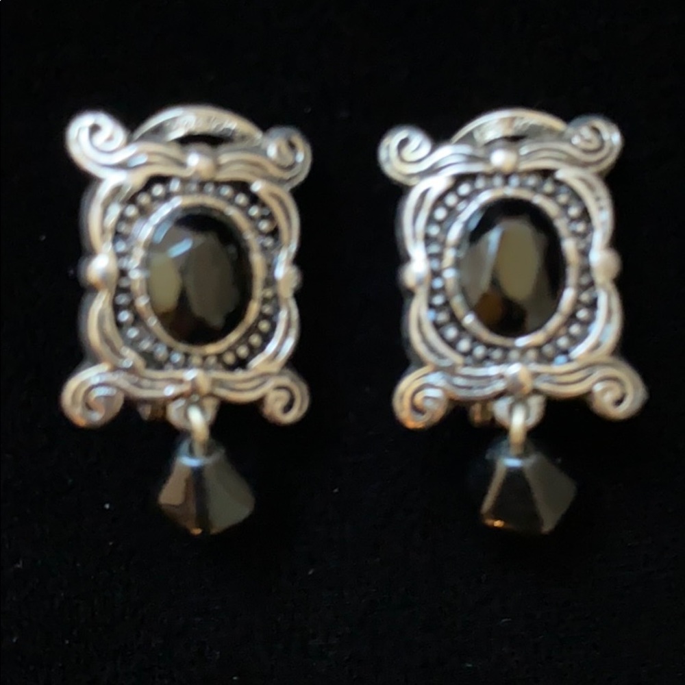 Premier Designs silver clip or post earrings